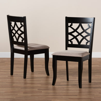 Baxton Studio - Mael Set of 2 Dining Chairs in Sand/Espresso Brown - RH331C-Sand/Dark Brown-DC-2PK view 7