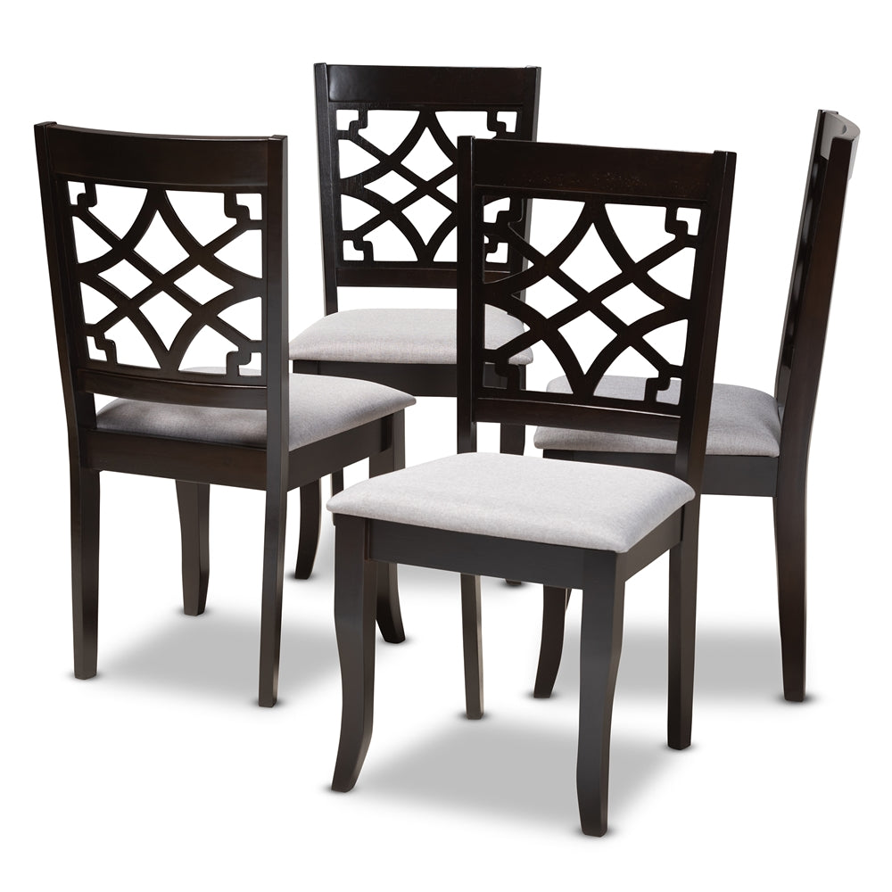 Baxton Studio - Mael Set of 4 Dining Chairs in Gray/Espresso - RH331C-Grey/Dark Brown-DC-4PK view 1