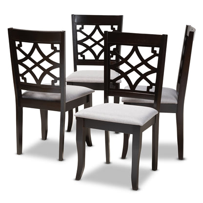 Baxton Studio - Mael Set of 4 Dining Chairs in Gray/Espresso - RH331C-Grey/Dark Brown-DC-4PK view 1