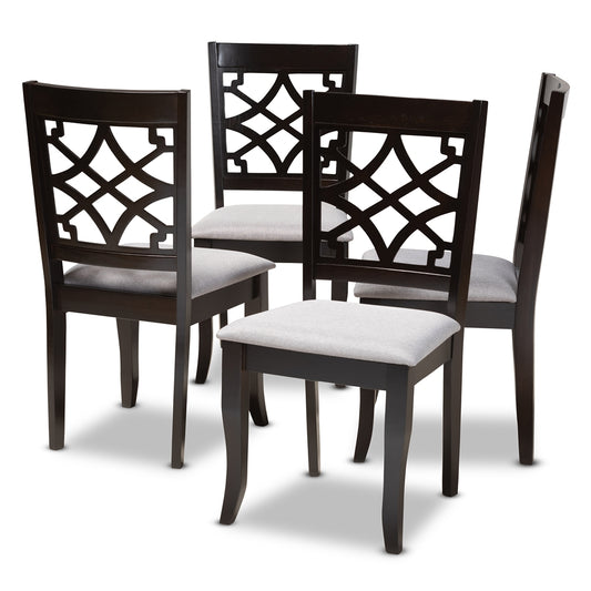 Baxton Studio - Mael Set of 4 Dining Chairs in Gray/Espresso - RH331C-Grey/Dark Brown-DC-4PK view 1