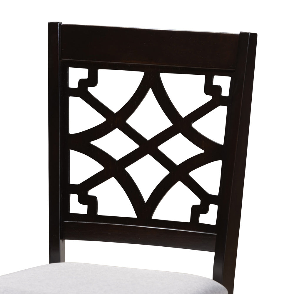 Baxton Studio - Mael Set of 4 Dining Chairs in Gray/Espresso - RH331C-Grey/Dark Brown-DC-4PK view 3