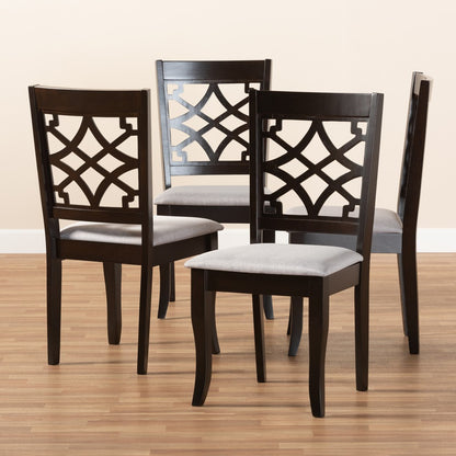 Baxton Studio - Mael Set of 4 Dining Chairs in Gray/Espresso - RH331C-Grey/Dark Brown-DC-4PK view 4