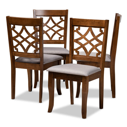 Baxton Studio - Mael Set of 4 Dining Chairs in Grey/Walnut - RH331C-Grey/Walnut-DC-4PK view 1