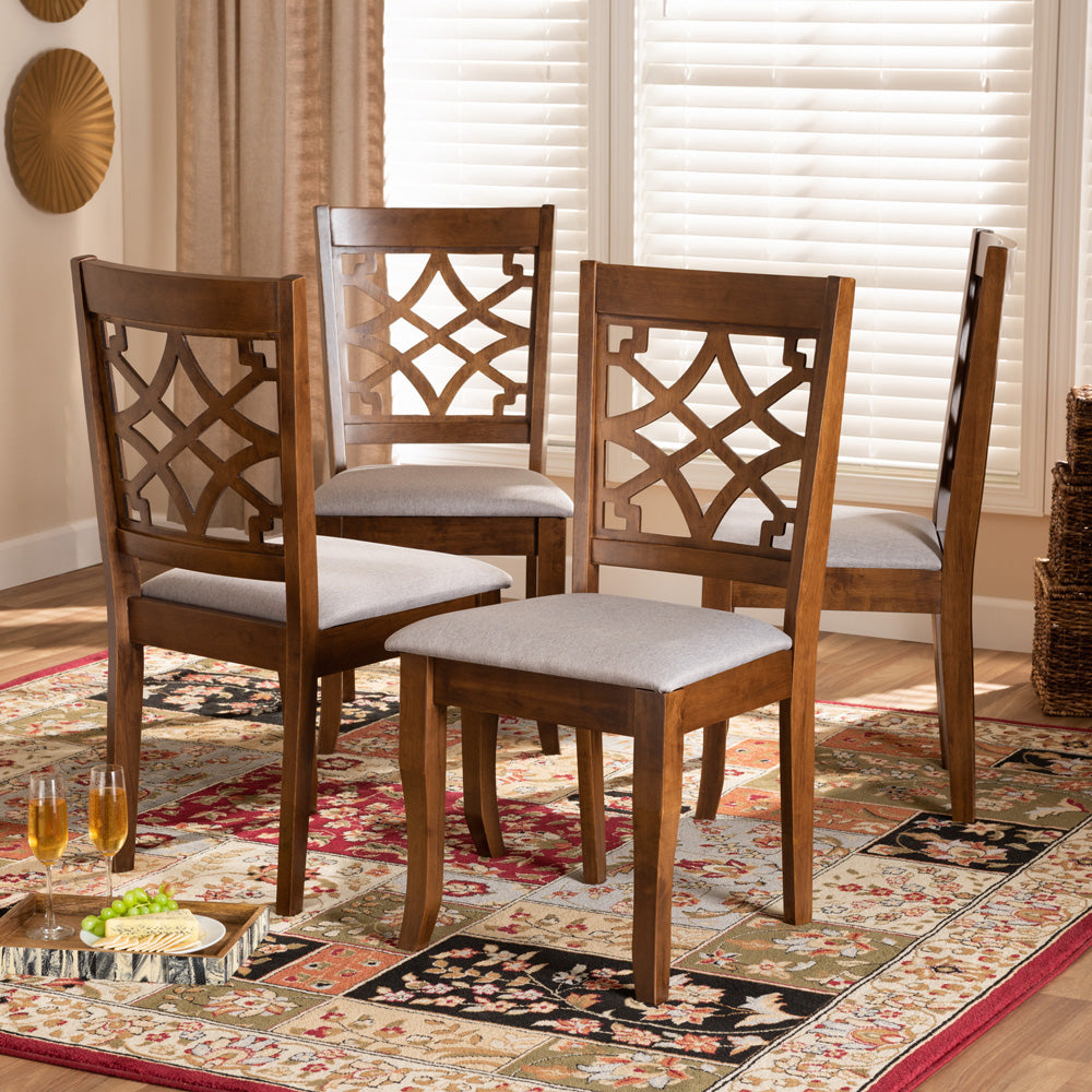 Baxton Studio - Mael Set of 4 Dining Chairs in Grey/Walnut - RH331C-Grey/Walnut-DC-4PK view 5