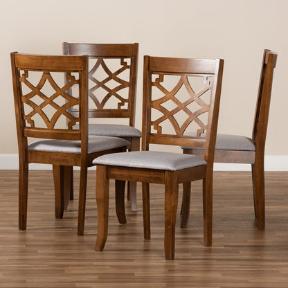 Baxton Studio - Mael Set of 4 Dining Chairs in Grey/Walnut - RH331C-Grey/Walnut-DC-4PK view 6