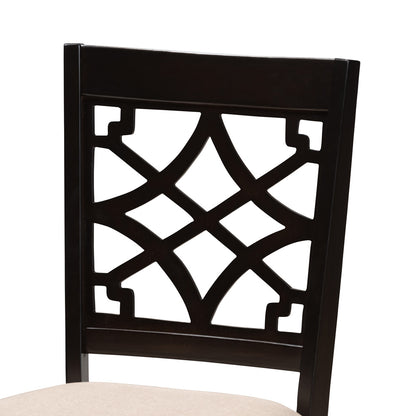 Baxton Studio - Mael Set of 4 Dining Chairs in Sand/Espresso - RH331C-Sand/Dark Brown-DC-4PK view 3