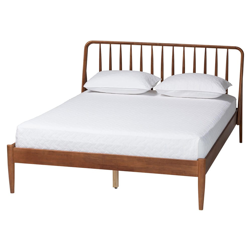 Baxton Studio - Maeron Queen Size Bed in Walnut Brown - MG0235-1-Walnut-Queen view 1