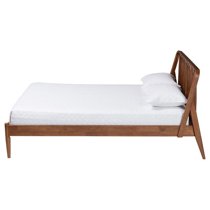 Baxton Studio - Maeron Queen Size Bed in Walnut Brown - MG0235-1-Walnut-Queen view 2
