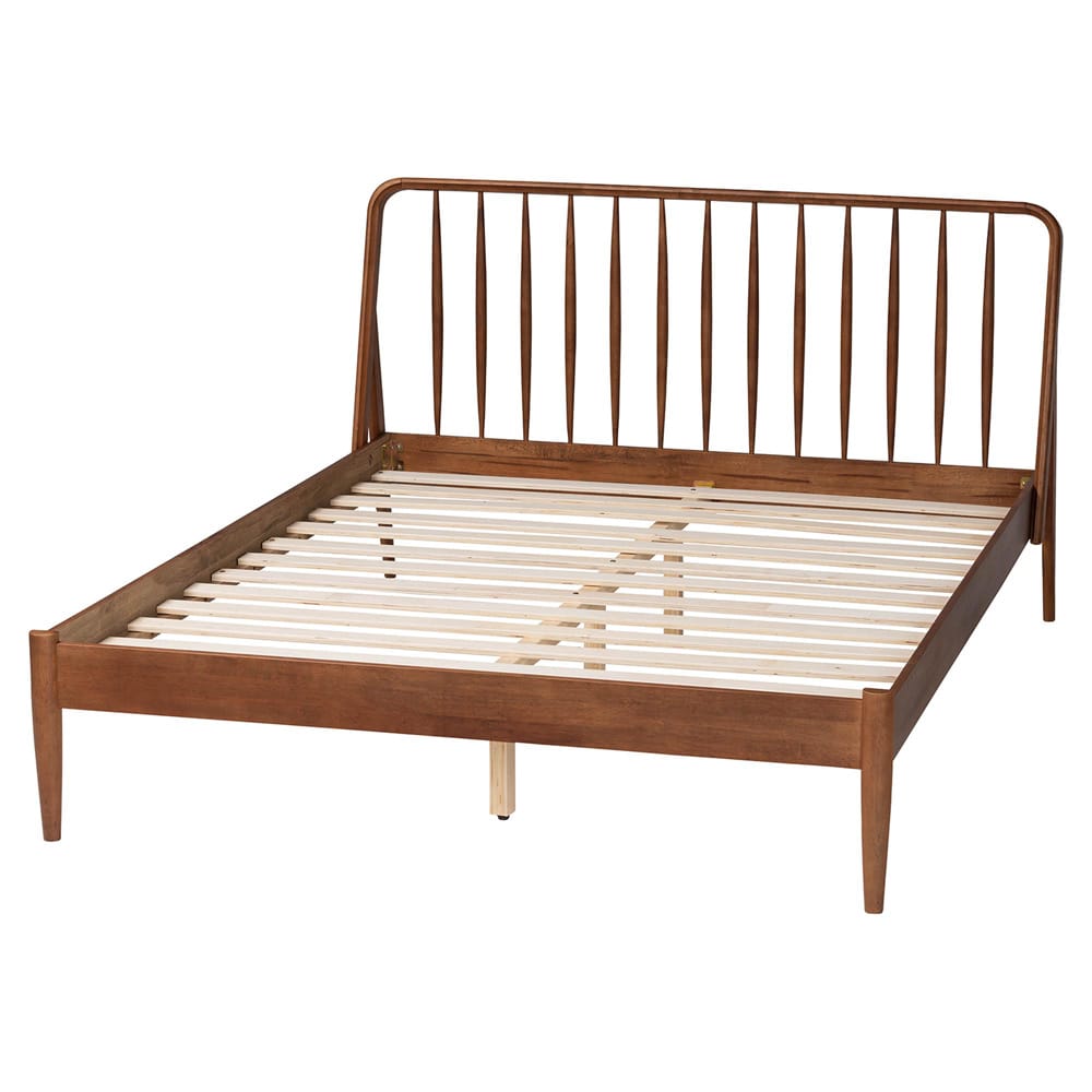 Baxton Studio - Maeron Queen Size Bed in Walnut Brown - MG0235-1-Walnut-Queen view 3
