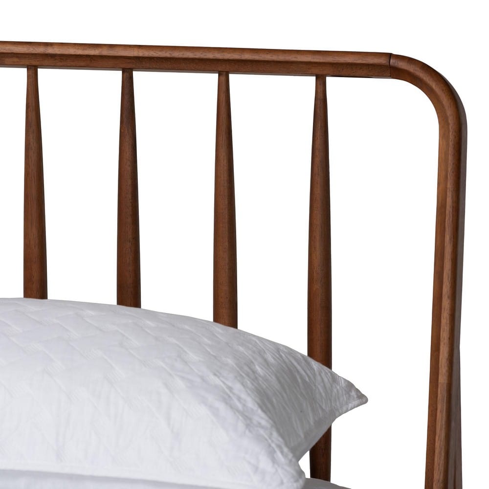 Baxton Studio - Maeron Queen Size Bed in Walnut Brown - MG0235-1-Walnut-Queen view 4