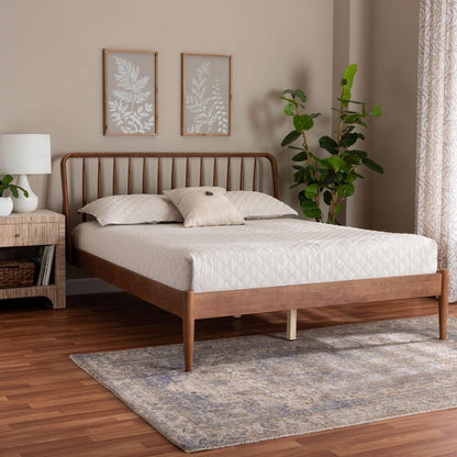 Baxton Studio - Maeron Queen Size Bed in Walnut Brown - MG0235-1-Walnut-Queen view 7