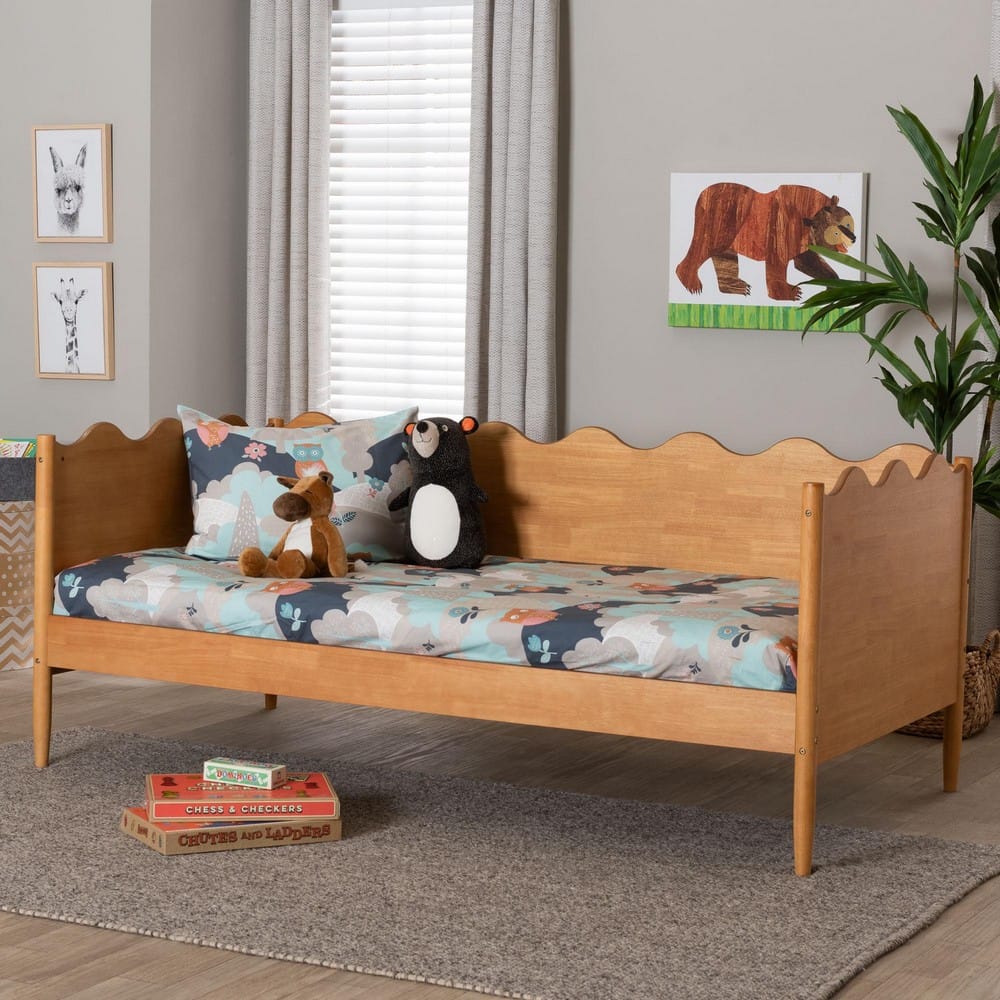 Baxton Studio - Malaya Full Size Daybed in Oak Brown - MG0239-1-NT Oak-Daybed-Full view 7