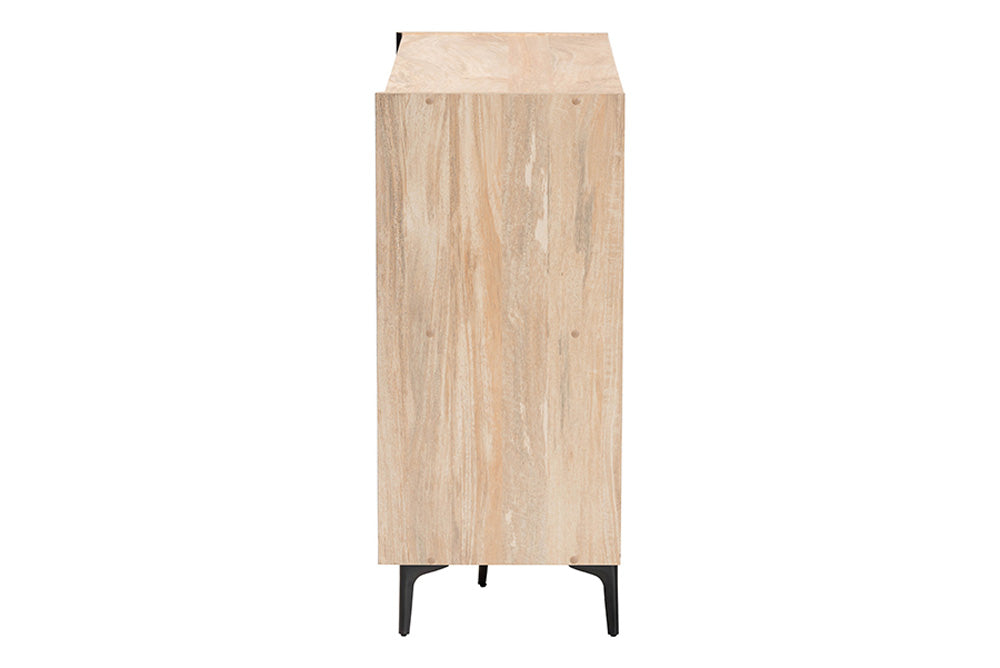 Baxton Studio - Malcolm Shoe Cabinet - FP-2405-5005B-Natural/Black-Shoe Cabinet view 4