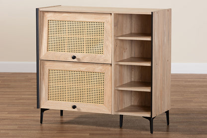 Baxton Studio - Malcolm Shoe Cabinet - FP-2405-5005B-Natural/Black-Shoe Cabinet view 10