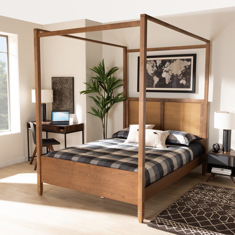 Baxton Studio - Malia King Size Bed in Walnut Brown - MG-0021-3-Walnut-King view 6