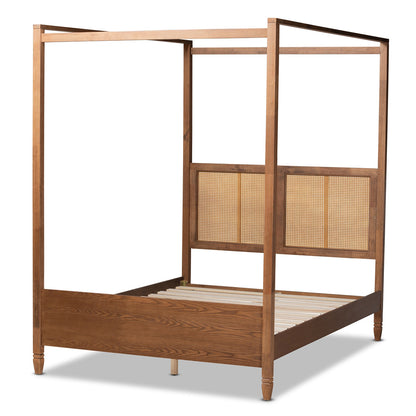 Baxton Studio - Malia Queen Size Bed in Walnut Brown - MG-0021-3-Walnut-Queen view 3