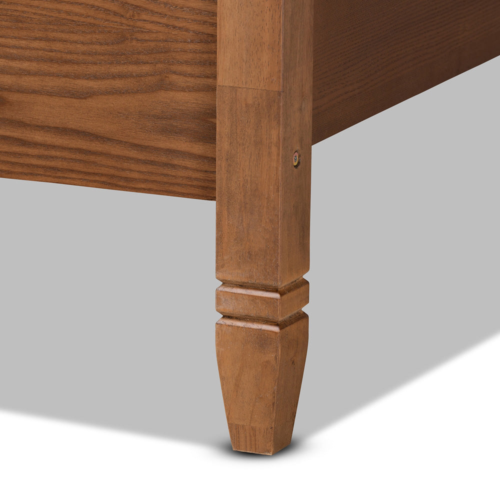 Baxton Studio - Malia Queen Size Bed in Walnut Brown - MG-0021-3-Walnut-Queen view 5