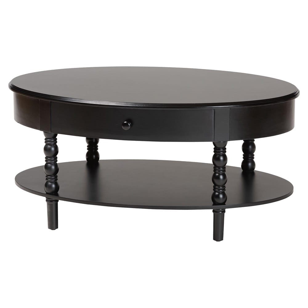 Baxton Studio - Malinda Coffee Table in Black - JY24A179-Black/Wooden-Coffee Table view 1