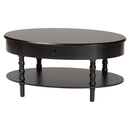 Baxton Studio - Malinda Coffee Table in Black - JY24A179-Black/Wooden-Coffee Table view 1