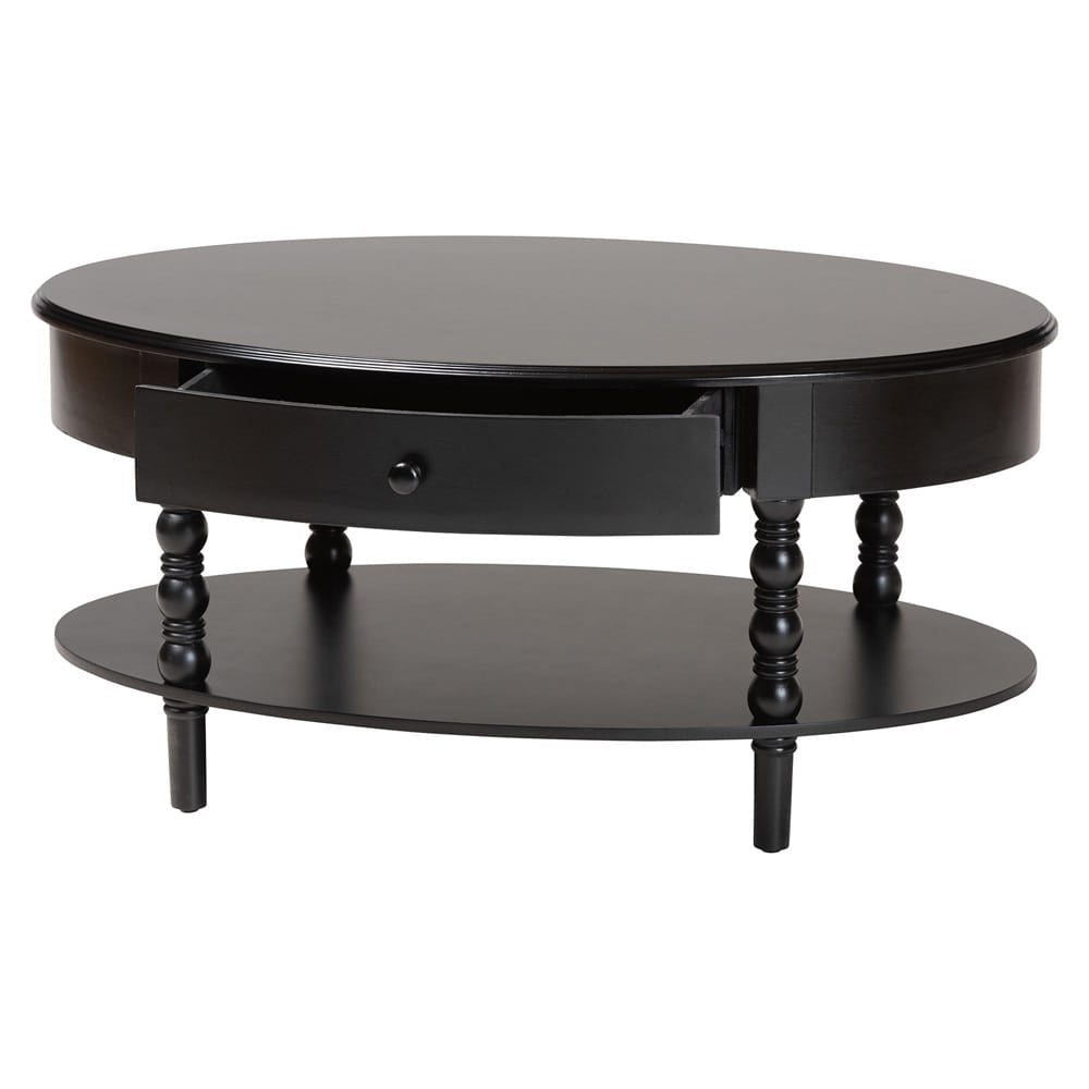 Baxton Studio - Malinda Coffee Table in Black - JY24A179-Black/Wooden-Coffee Table view 2