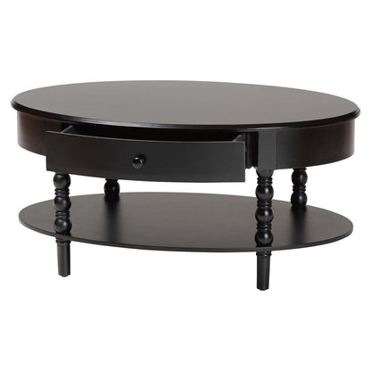 Baxton Studio - Malinda Coffee Table in Black - JY24A179-Black/Wooden-Coffee Table view 2