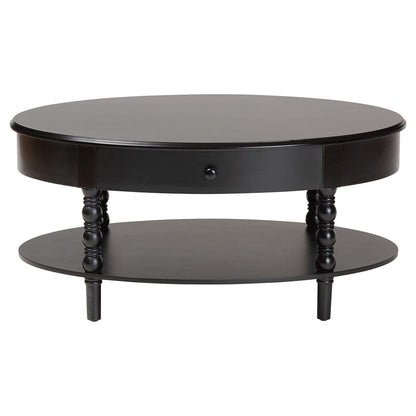 Baxton Studio - Malinda Coffee Table in Black - JY24A179-Black/Wooden-Coffee Table view 3