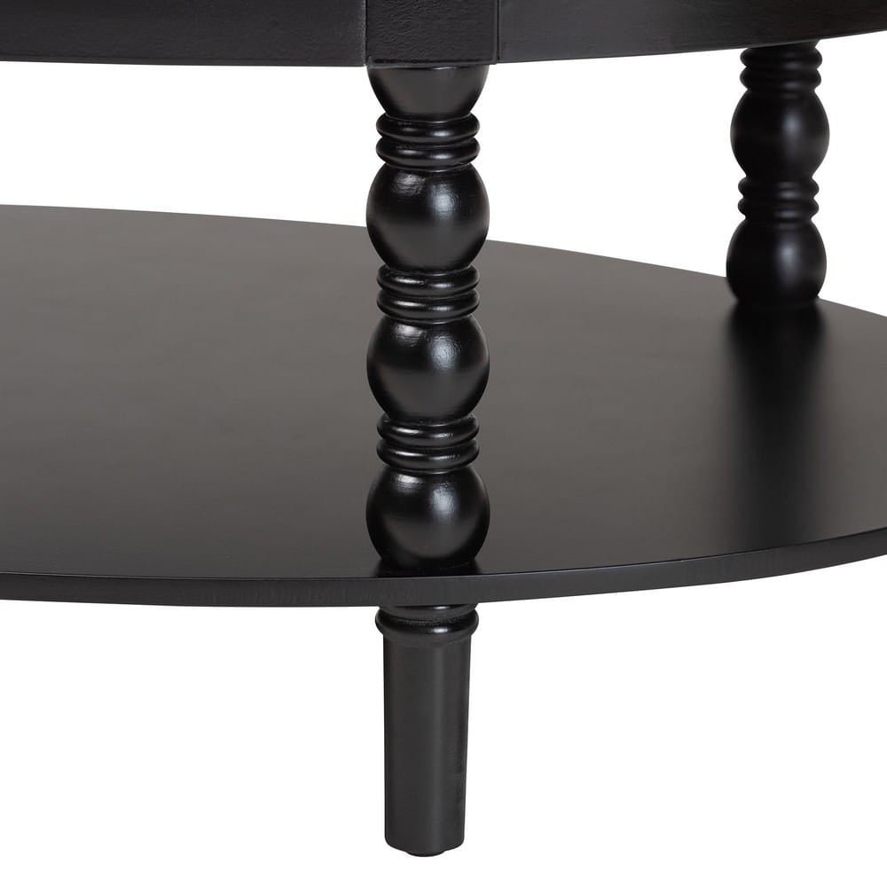 Baxton Studio - Malinda Coffee Table in Black - JY24A179-Black/Wooden-Coffee Table view 7