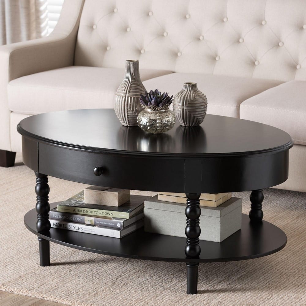 Baxton Studio - Malinda Coffee Table in Black - JY24A179-Black/Wooden-Coffee Table view 9