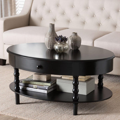 Baxton Studio - Malinda Coffee Table in Black - JY24A179-Black/Wooden-Coffee Table view 9
