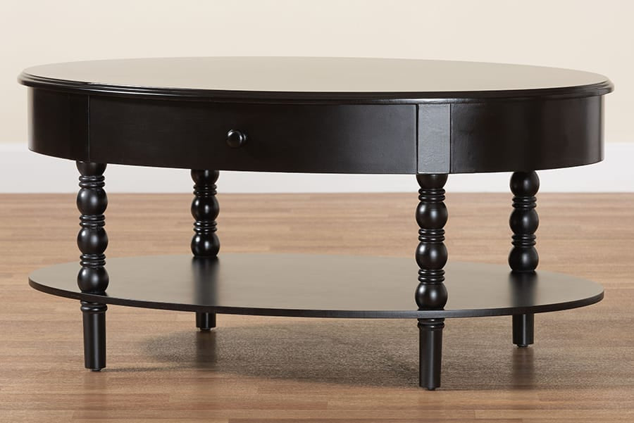 Baxton Studio - Malinda Coffee Table in Black - JY24A179-Black/Wooden-Coffee Table view 10