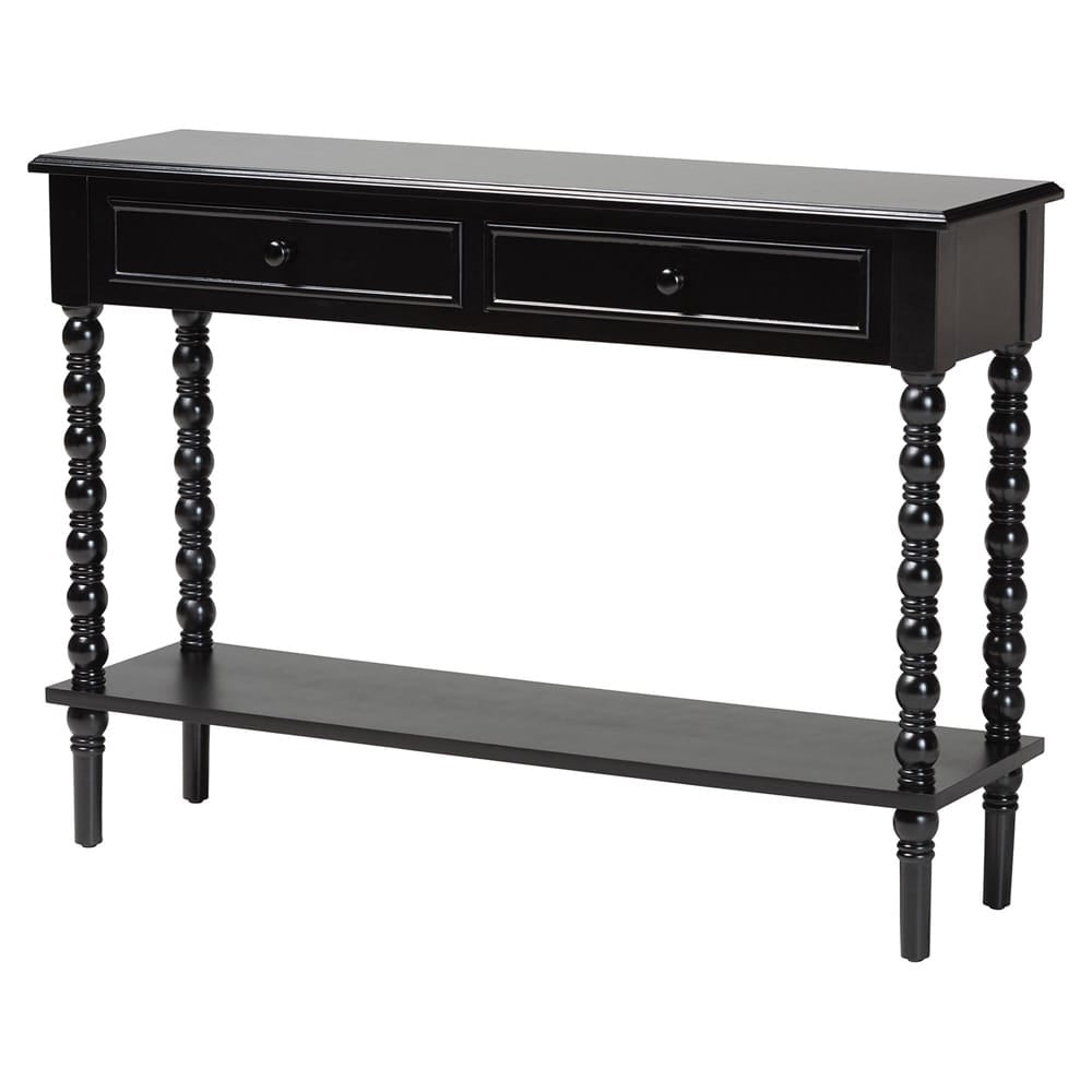 Baxton Studio - Malinda Console Table in Black - JY24A178-Black/Wooden-Console Table view 1