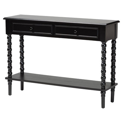 Baxton Studio - Malinda Console Table in Black - JY24A178-Black/Wooden-Console Table view 1