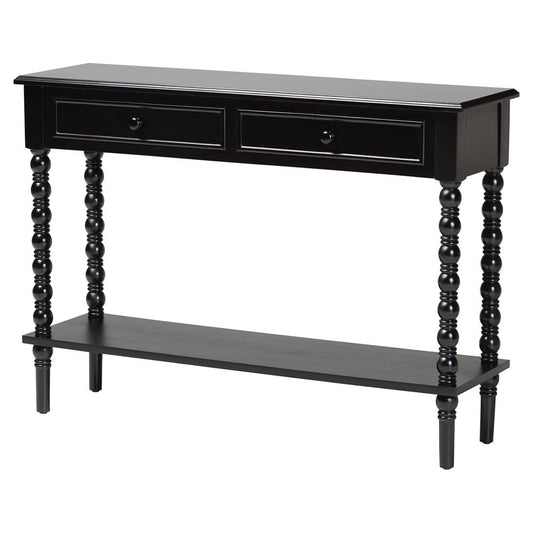 Baxton Studio - Malinda Console Table in Black - JY24A178-Black/Wooden-Console Table view 1