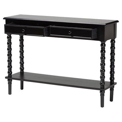 Baxton Studio - Malinda Console Table in Black - JY24A178-Black/Wooden-Console Table view 2