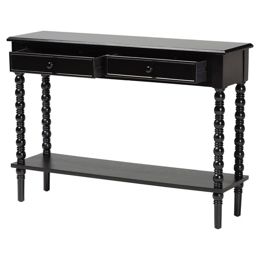 Baxton Studio - Malinda Console Table in Black - JY24A178-Black/Wooden-Console Table view 2