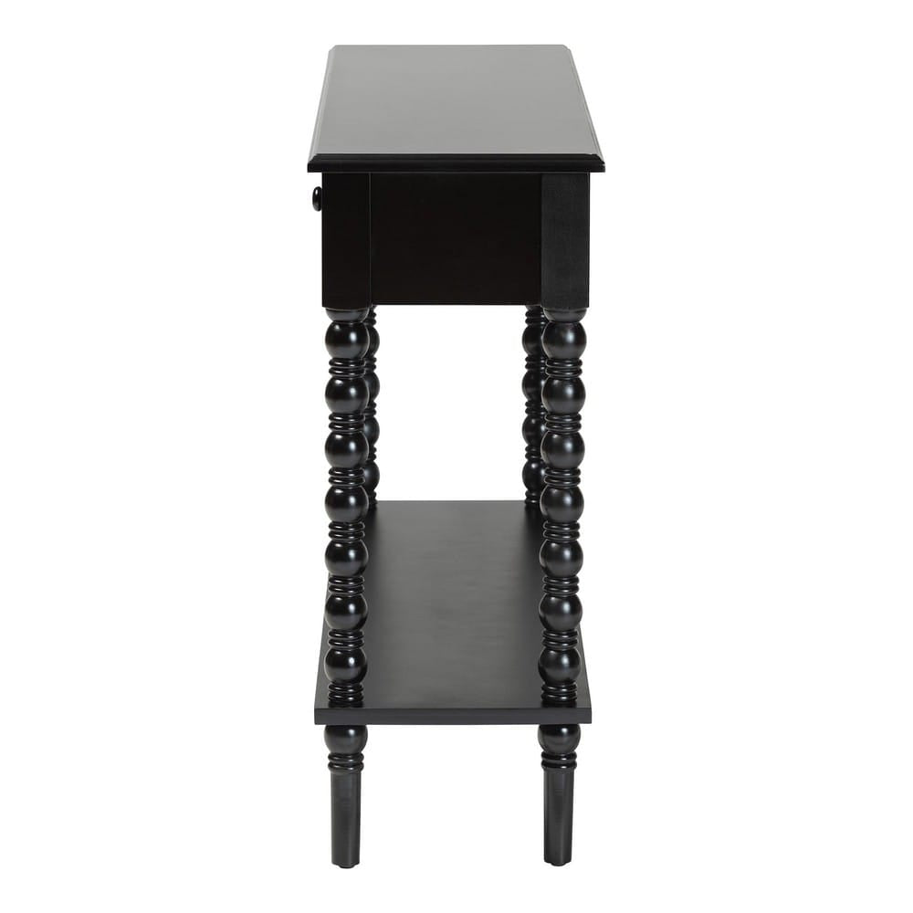 Baxton Studio - Malinda Console Table in Black - JY24A178-Black/Wooden-Console Table view 4