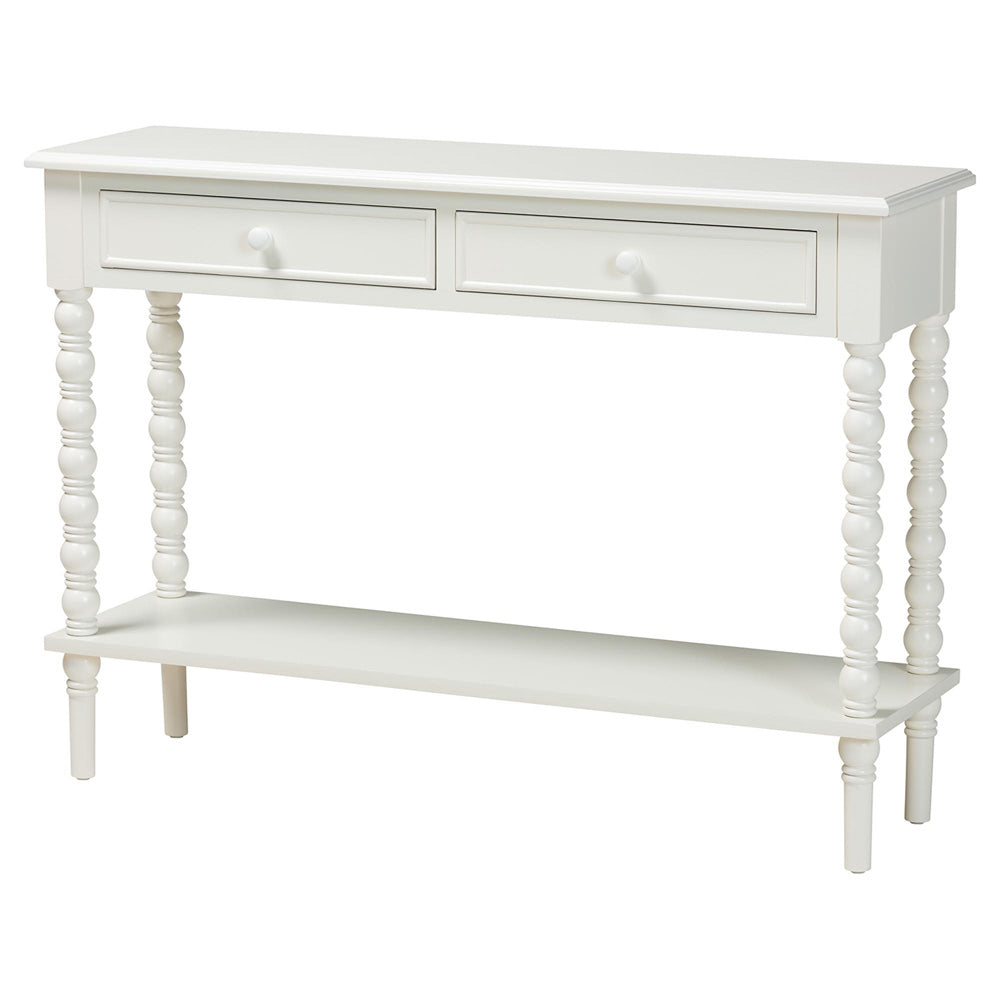Baxton Studio - Malinda Console Table in White - JY24A178-Off White/Wooden-Console Table view 1