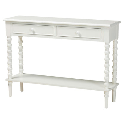 Baxton Studio - Malinda Console Table in White - JY24A178-Off White/Wooden-Console Table view 1