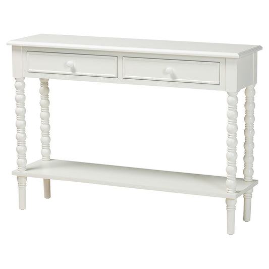 Baxton Studio - Malinda Console Table in White - JY24A178-Off White/Wooden-Console Table view 1