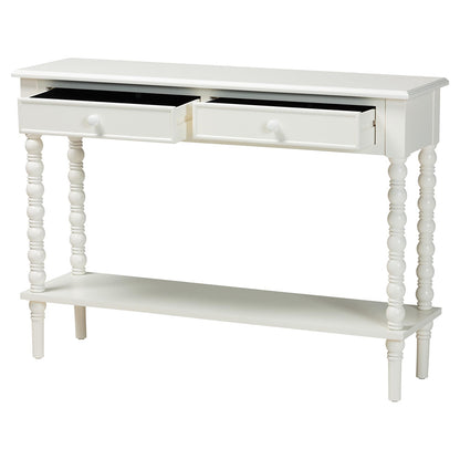 Baxton Studio - Malinda Console Table in White - JY24A178-Off White/Wooden-Console Table view 2