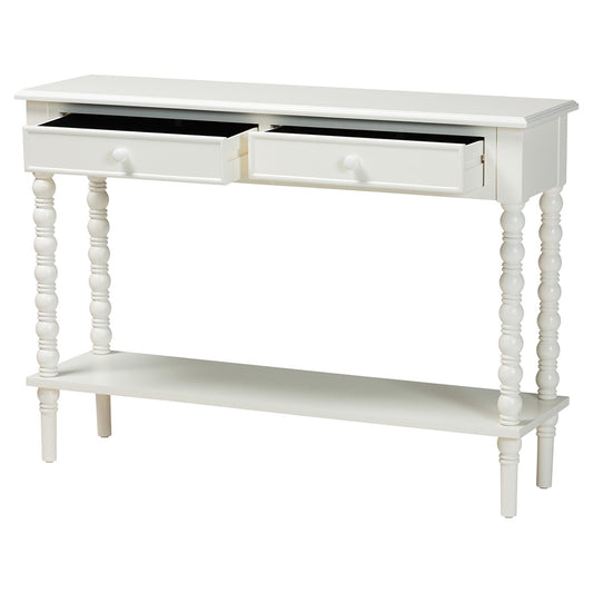 Baxton Studio - Malinda Console Table in White - JY24A178-Off White/Wooden-Console Table view 2