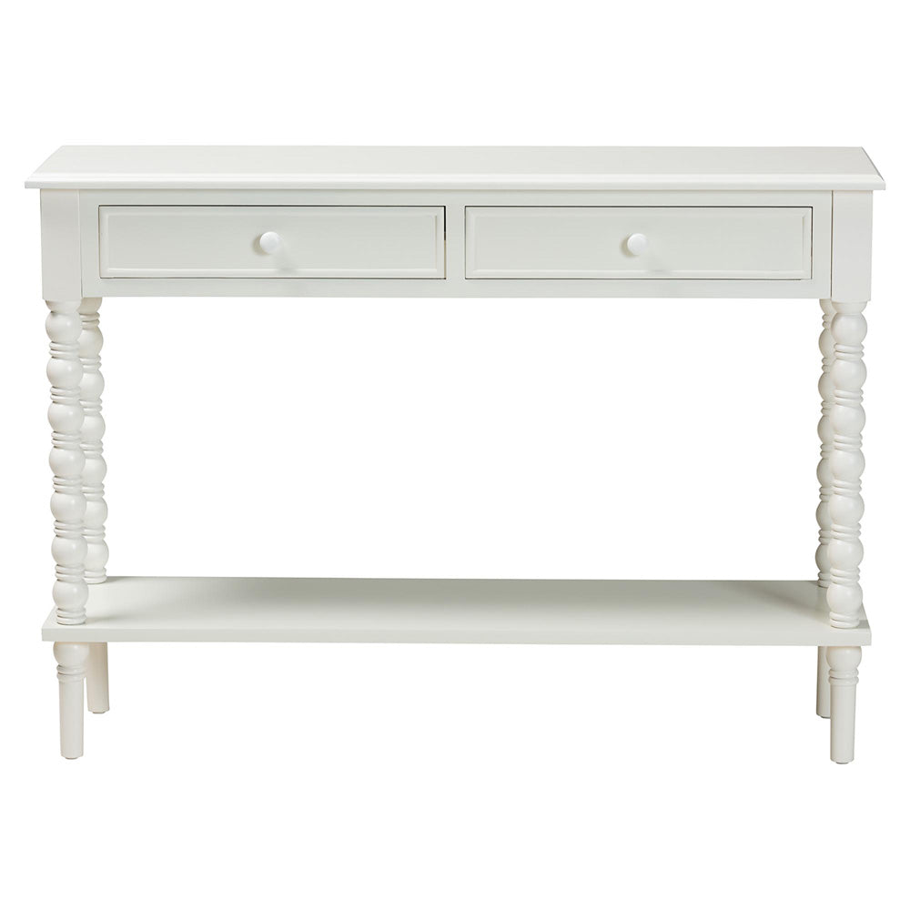 Baxton Studio - Malinda Console Table in White - JY24A178-Off White/Wooden-Console Table view 3