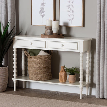 Baxton Studio - Malinda Console Table in White - JY24A178-Off White/Wooden-Console Table view 9