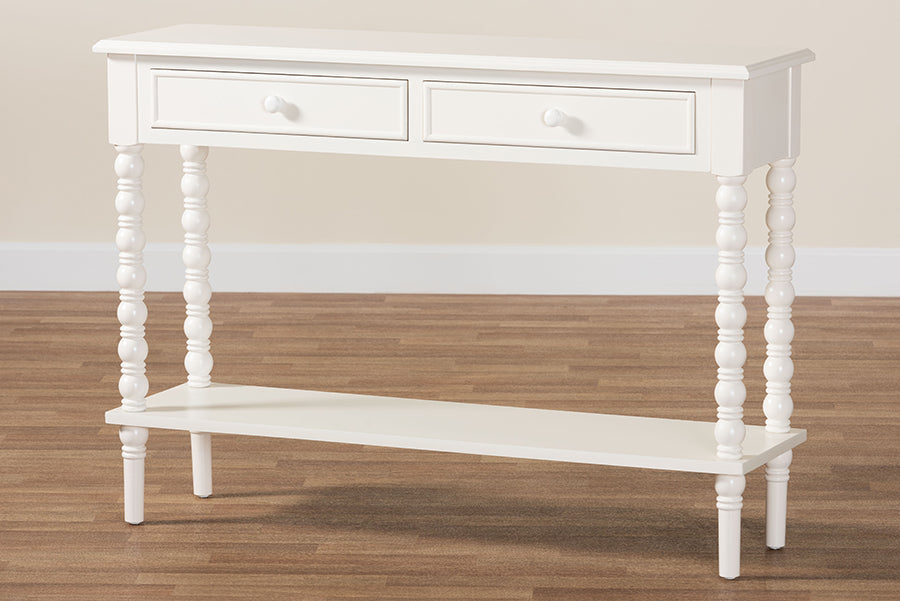 Baxton Studio - Malinda Console Table in White - JY24A178-Off White/Wooden-Console Table view 10