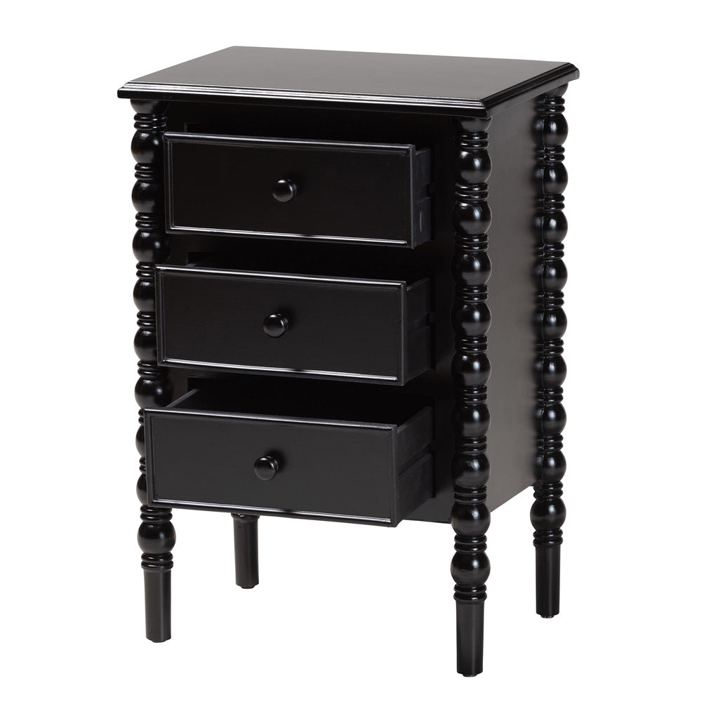 Baxton Studio - Malinda End Table in Black - JY24A173-Black/Wooden-End Table view 2