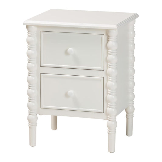 Baxton Studio - Malinda End Table in White - JY24A172-Off White/Wooden-End Table view 1