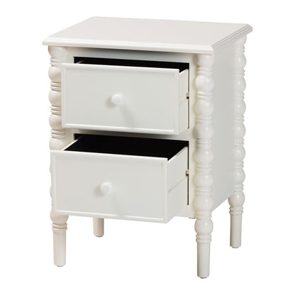 Baxton Studio - Malinda End Table in White - JY24A172-Off White/Wooden-End Table view 2