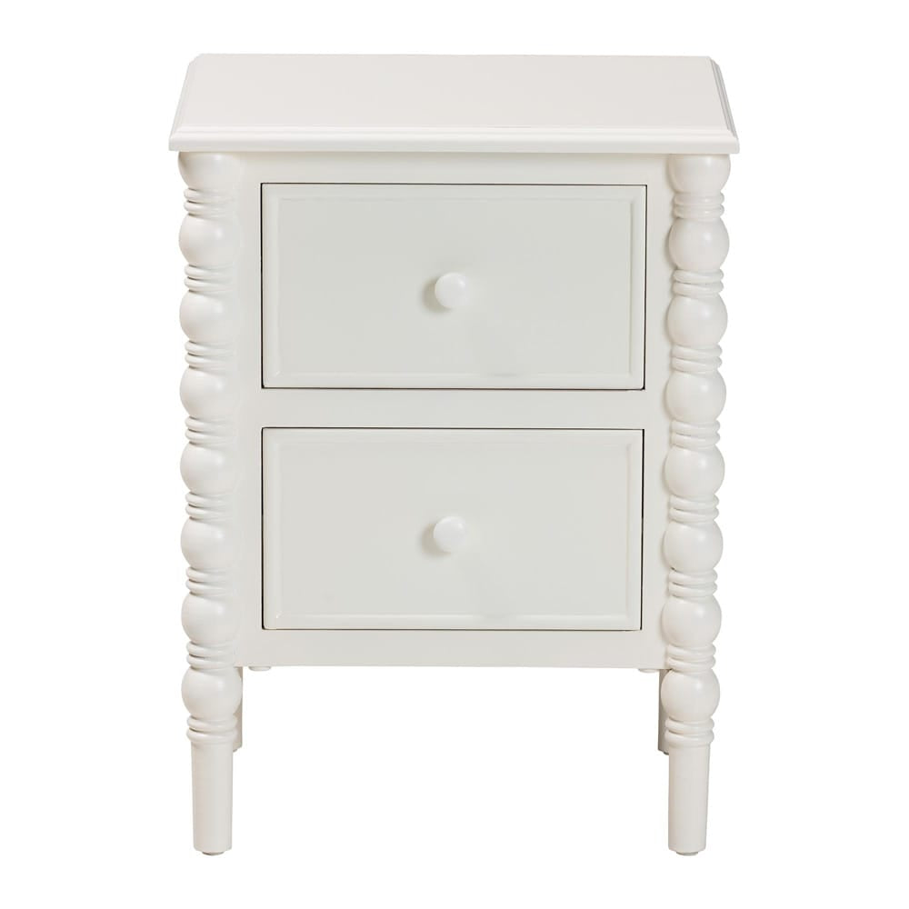 Baxton Studio - Malinda End Table in White - JY24A172-Off White/Wooden-End Table view 3
