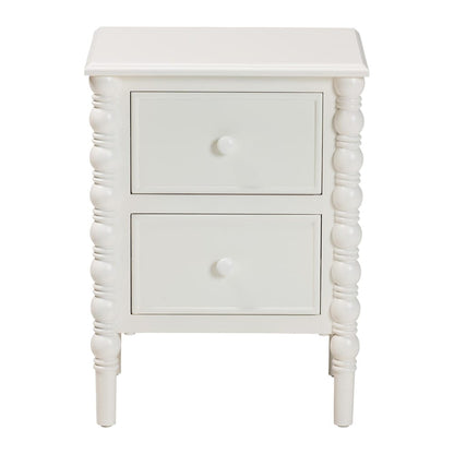 Baxton Studio - Malinda End Table in White - JY24A172-Off White/Wooden-End Table view 3