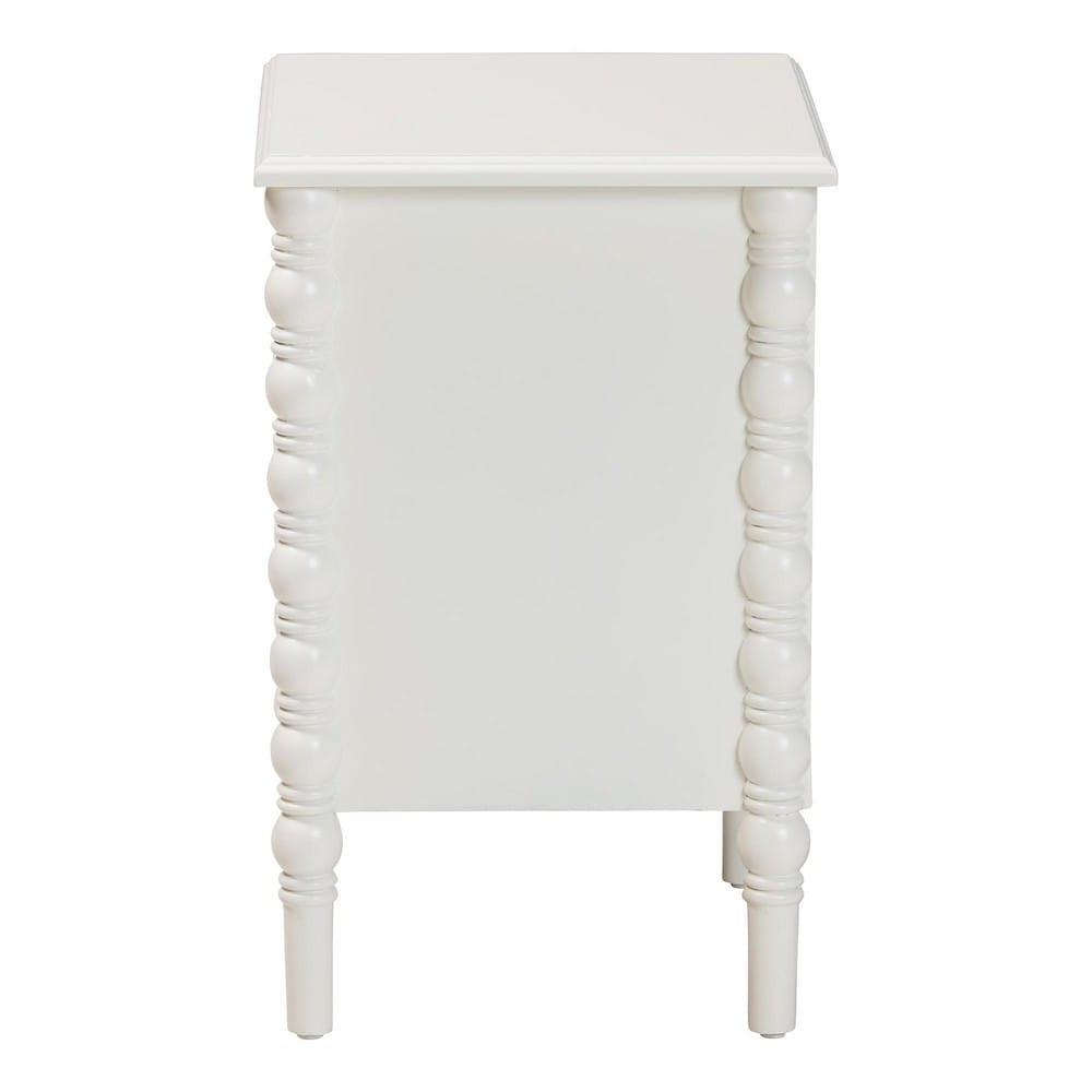 Baxton Studio - Malinda End Table in White - JY24A172-Off White/Wooden-End Table view 4
